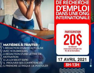 SEMINAIRE: COMMENT TROUVER DE L'EMPLOI DANS UNE ONG INTERNATIONALE